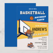 Personal Basketball Birthday Invitation Party 招待状 (正面/裏面)