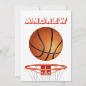 Personal Basketball Birthday Invitation Party 招待状 (裏面)