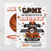 Personal Basketball Birthday Invitation Party 招待状 (正面/裏面)