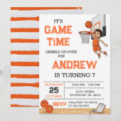 Personal Basketball Birthday Invitation Party 招待状 (正面/裏面)