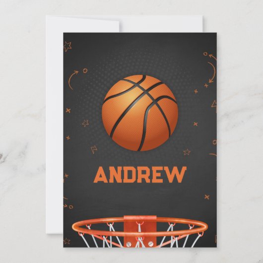 Personal Basketball Birthday Invitation Template 招待状 (裏面)