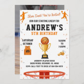 Personal Basketball Birthday with Photo 招待状 (正面/裏面)