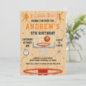 Personal Basketball Birthday with Photo 招待状 (スタンド正面)