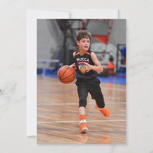 Personal Basketball Birthday with Photo 招待状 (裏面)