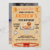 Personal Basketball Birthday with Photo 招待状 (正面/裏面)