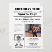 Personal Basketball Birthday with Photo 招待状 (正面/裏面)
