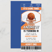 Personal Basketball Courtside Birthday Ticket 招待状 (正面/裏面)