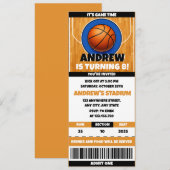Personal Basketball Fan's Birthday Ticket 招待状 (正面/裏面)