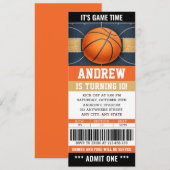 Personal Basketball Ticket Birthday Invitation 招待状 (正面/裏面)
