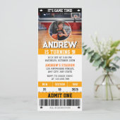 Personal Basketball Ticket with Photo 招待状 (スタンド正面)