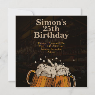 Personal Birthday invitation beer 招待状
