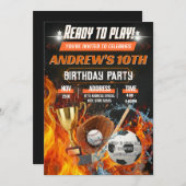 Personal Birthday Party All Star Sport Invitation 招待状 (正面/裏面)