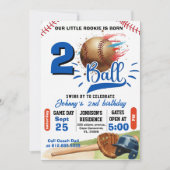 Personal Born Two Ball Birthday 招待状 (正面)