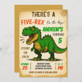 Personal Boy Dinosaur誕生日パーティーの招待状 招待状 (正面/裏面)