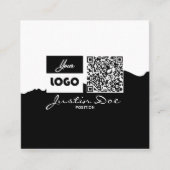 Personal Calling Card with QR code Black & White コーリングカード (正面)