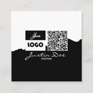 Personal Calling Card with QR code Black & White コーリングカード