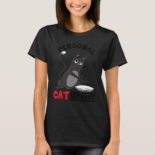 Personal Cat Servant  black Cat mom cat dad Tシャツ (正面)
