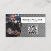 Personal Chefダイヤモンドプレートカスタム写真QRコード 名刺 (正面)