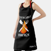 Personal Chef Apron - カスタムネーム Let's Grill BBQ エプロン (インサイチュ)