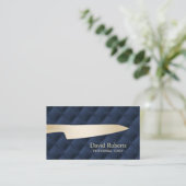 Personal Chef Catering Gold Knife Navy Blue 名刺 (スタンド正面)