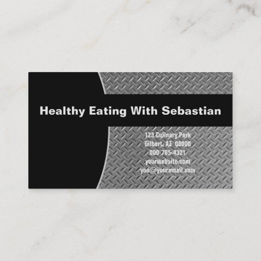 Personal Chef Diamond Plate Custom Photo  名刺 (裏面)