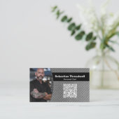 Personal Chef Diamond Plate Custom Photo QR Code 名刺 (スタンド正面)