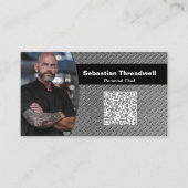 Personal Chef Diamond Plate Custom Photo QR Code 名刺 (正面)