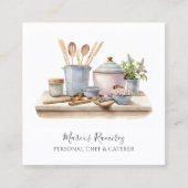 Personal Chef Kitchen Utensils  スクエア名刺 (正面)