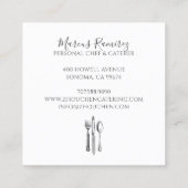 Personal Chef Kitchen Utensils  スクエア名刺 (裏面)