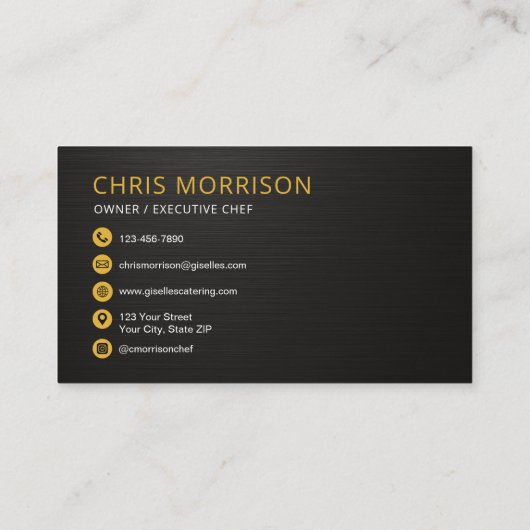 Personal Chef Knife Catering Gold Black 名刺 (裏面)