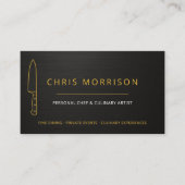 Personal Chef Knife Catering Gold Black 名刺 (正面)