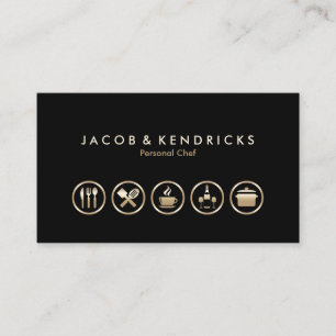 Personal Chef Services金ゴールドアイコンBusinessCard 名刺