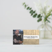 Personal Chef Tan Snake Skin カスタムPhoto QR Code 名刺 (スタンド正面)