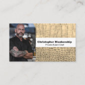 Personal Chef Tan Snake Skin カスタムPhoto QR Code 名刺 (正面)