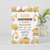 Personal Construction Boys Modern Birthday Party  招待状 (スタンド正面)