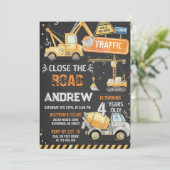 Personal Construction Dump Truck Birthday  招待状 (スタンド正面)