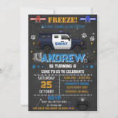 Personal Cop Police Birthday Party for Kid 招待状 (正面)