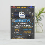 Personal Cop Police Birthday Party for Kid 招待状 (スタンド正面)