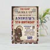 Personal Country Western Cowboy Birthday 招待状 (スタンド正面)