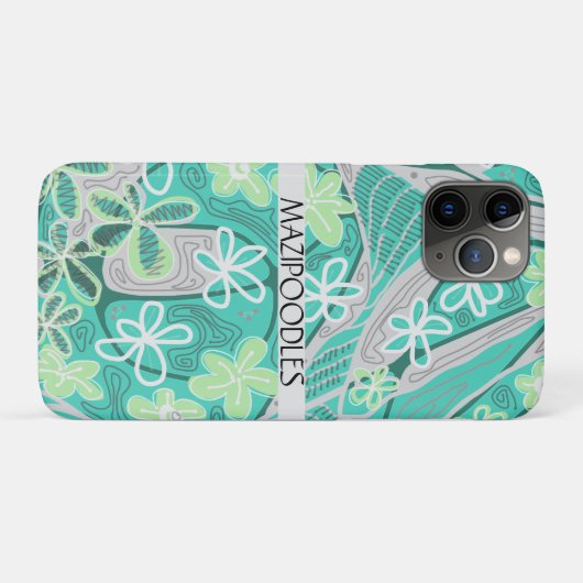 Personal Creative Floral Neuro Art Teal Green Case-Mate iPhoneケース (裏面(横))