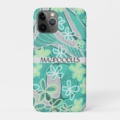 Personal Creative Floral Neuro Art Teal Green Case-Mate iPhoneケース (裏)