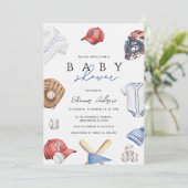 Personal Digital boy Baseball Rookie Baby Shower  招待状 (スタンド正面)