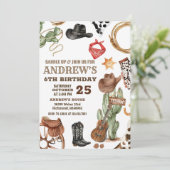 Personal Digital Cowboy Wild West Birthday 招待状 (スタンド正面)
