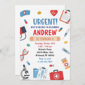 Personal Digital Kids Doctor Birthday Invitation 招待状 (正面/裏面)