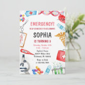 Personal Digital Pink Kids Medical Birthday Party 招待状 (スタンド正面)