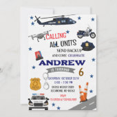 Personal Digital Police birthday for boy 招待状 (正面)