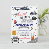 Personal Digital Police birthday for boy 招待状 (スタンド正面)