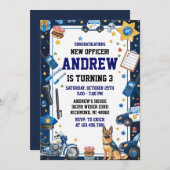 Personal Digital Police Officer Birthday Party 招待状 (正面/裏面)