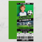 Personal Digital Soccer Ticket Birthday Invitation 招待状 (正面/裏面)