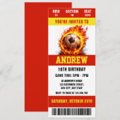 Personal Digital Soccer ticket for boys birthday 招待状 (正面/裏面)